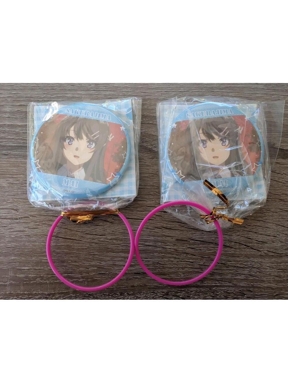 NEW Vintage Mai Sakurajima Button Badge Pin New Old Stock 90s Y2K Lot Of 2